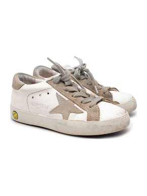 Golden Goose Superstar White & Grey Leather  Low Top Trainers