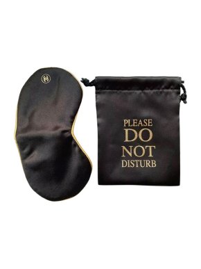 Chanel Black & Gold Satin VIP Gift Eye Mask