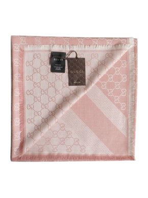 Gucci Pink GG Monogram Reversible Scarf