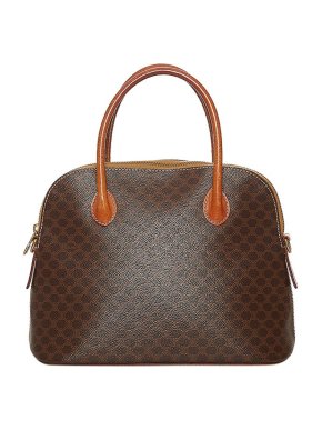 Celine Vintage Macadam Canvas Boston Bag