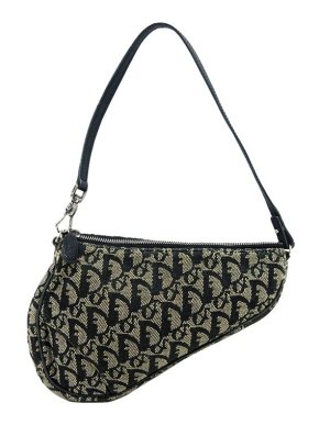 Dior Navy Oblique Canvas Saddle Bag