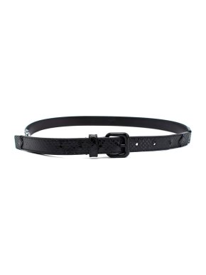 Bottega Veneta Black Snakeskin Narrow Belt 75