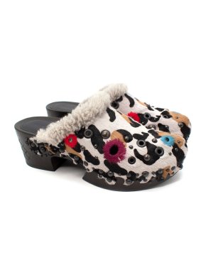 Bottega Veneta Cowhide Applique Heeled Clogs
