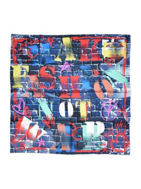 Chanel Graffiti Print Multicolored Silk Scarf