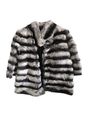 Chinchilla Fur Coat with Removable Sleeves