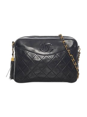 Chanel Black Leather Quilted Camera Bag