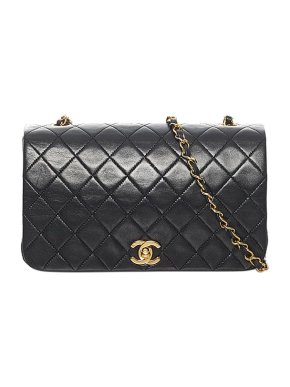 Chanel Black Leather Quilted CC Flap Bag