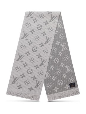 Louis Vuitton Pearl Grey Logomania Scarf