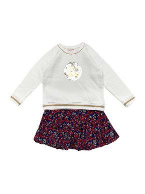 Bonpoint Kids 6Y Floral Skirt & Embellished Jumper