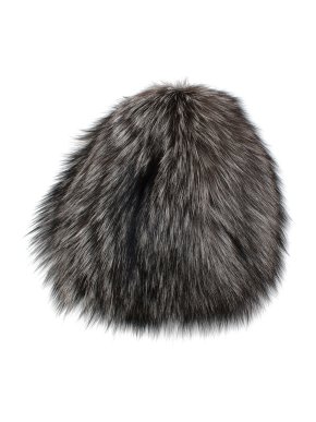 Fox Fur Stretch-Knit Beanie Hat