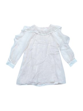 Chloe Shell Pink Pierrot Collar Silk Dress