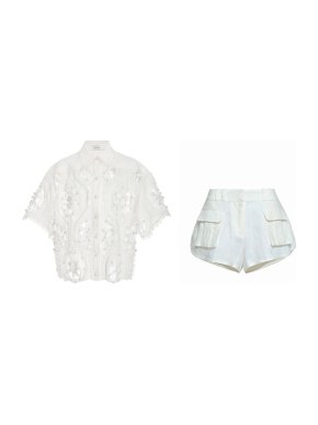 Zimmermann Doily Shirt & Skater Shorts