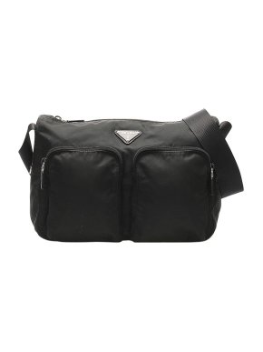 Prada Black Nylon Tessuto Messenger Bag