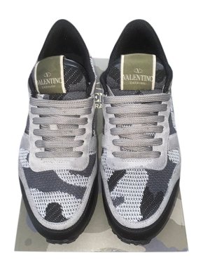 Valentino Garavani Grey Camouflage Rockrunner Mesh Trainers