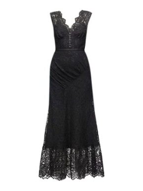 Self Portrait Black Lace Diamante Button Dress