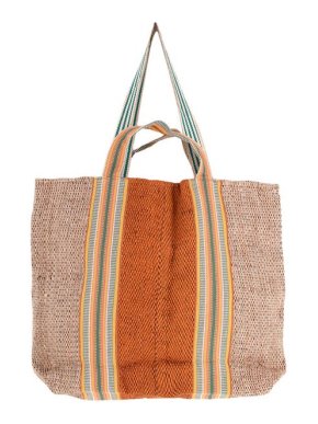 Marni Multicolour Canvas & Woven Raffia Beach Tote Bag