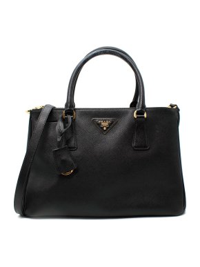 Prada Black Saffiano Leather Galleria Tote Bag