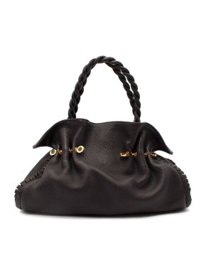 Bvlgari Brown Leather Twistino Tina Hobo Bag