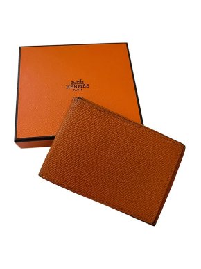 Hermes Orange Leather Small Wallet