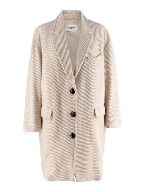 Isabel Marant Etoile Light Beige Textured Gimi Cocoon Coat