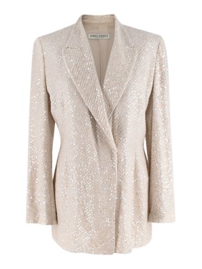 Alberta Ferretti Vintage Beige Sequinned Jacket