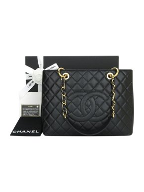 Chanel Black Caviar Leather Grand Shopping Tote GHW