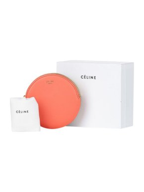Celine Peach Leather Duel Round Coin Purse