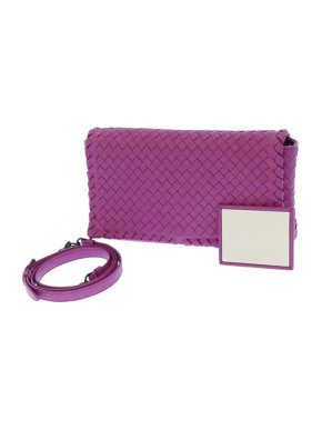Bottega Veneta Purple Intrecciato Leather Flap Bag