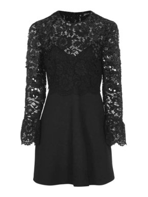 Valentino Garavani Black Embellished Lace Dress