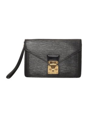 Louis Vuitton Black Epi Leather Sellier Dragonne Clutch Bag