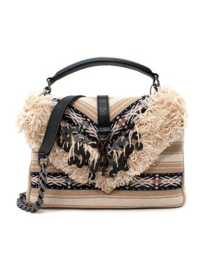 Saint Laurent Striped Berber Medium College Bag