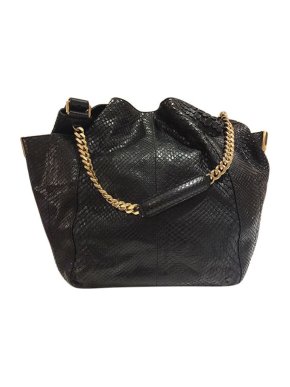 Jimmy Choo Black Python Anna Bag