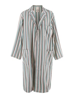 Striped Linen Duster Coat