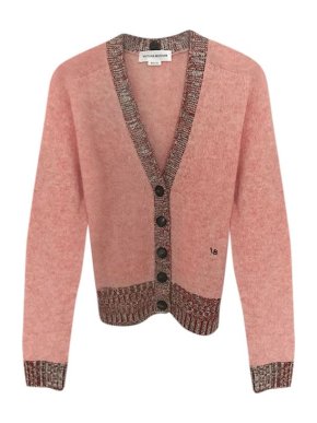 Victoria Beckham Pink Wool Cardigan & Scarf Set