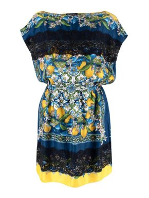 Dolce & Gabbana Lemon Majolica Print Silk-Satin Tunic