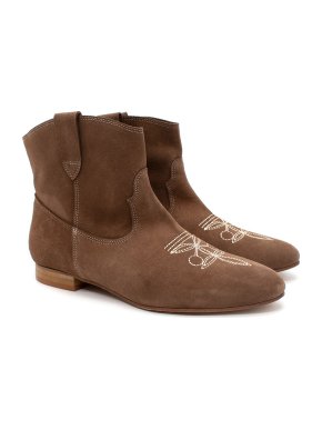 Bonpoint Tan Suede Western Boots