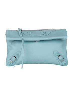 Balenciaga Powder Blue Motocross City Clutch Bag