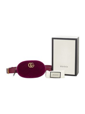 Gucci Purple Velvet Marmont Belt Bag 95