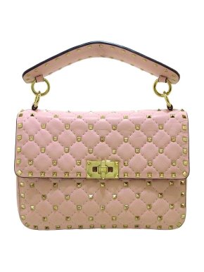 Valentino Garavani Poudre Leather Medium Rockstud Spike Bag