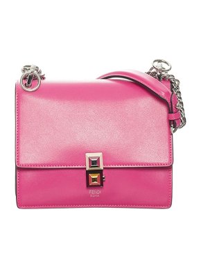 Fendi Fuchsia Leather Kan I Chain Strap Bag