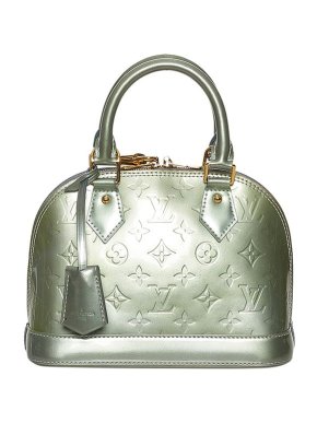 Louis Vuitton Metallic Silver Monogram Vernis Alma BB Bag