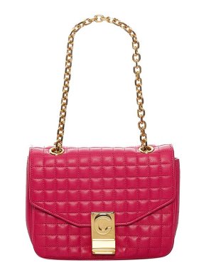 Celine Fuchsia C Quilted Leather Flap Bag