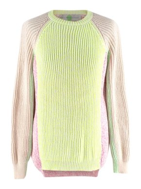 Stella McCartney Multicoloured Panelled Round Neck Knitted Jumper