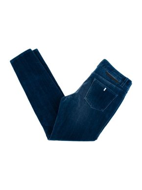 Stella McCartney Petrol Blue Velvet Skinny Ankle Grazer Jeans