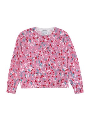 Stella McCartney Wool-Blend Pink Painterly Spots Jumper