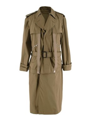 Stella McCartney Long-Line Belted Khaki Trenchcoat