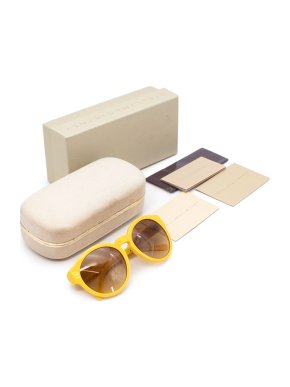 Stella McCartney Canary Yellow Round Frame Sunglasses