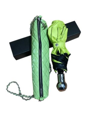 Chanel Green & black Camellia Print Umbrella