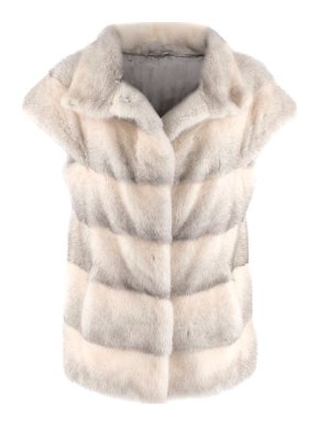 Apostrophe White Mink Fur Gilet