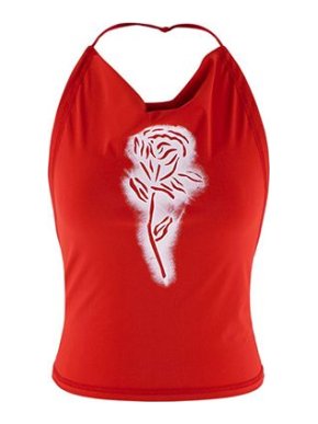 Ioannes Red Stretch Camilla Top